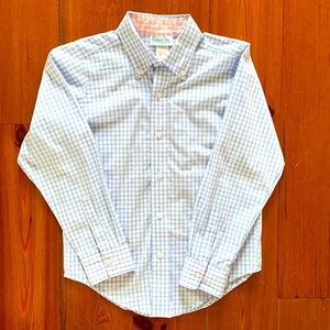 Boys light blue gingham button down